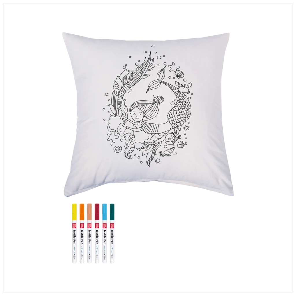 Bastel-Set Stoff bemalen „Mermaid“ Kissen