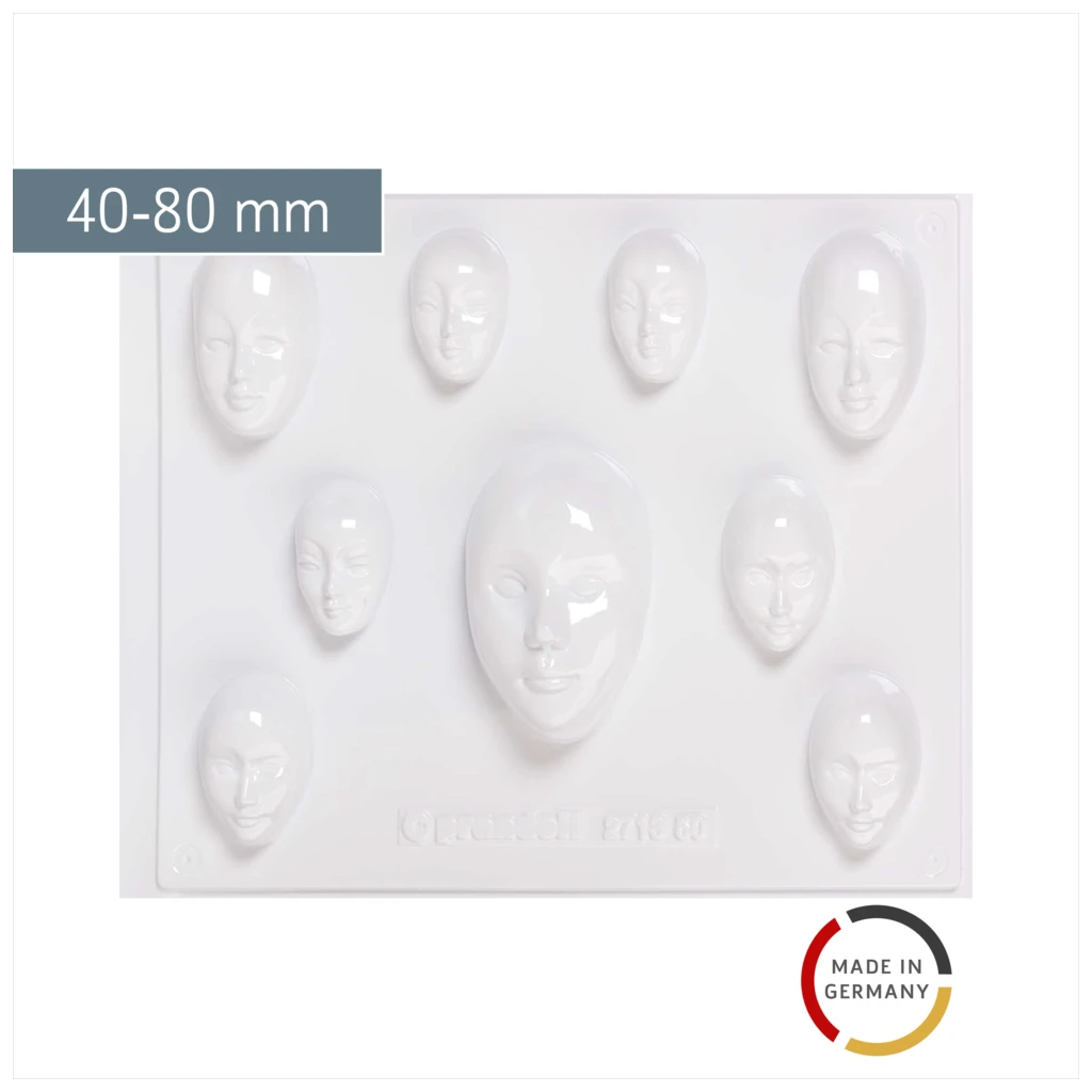 Gießform „Mini-Schmuckmasken“ | 40-80 mm, weiß