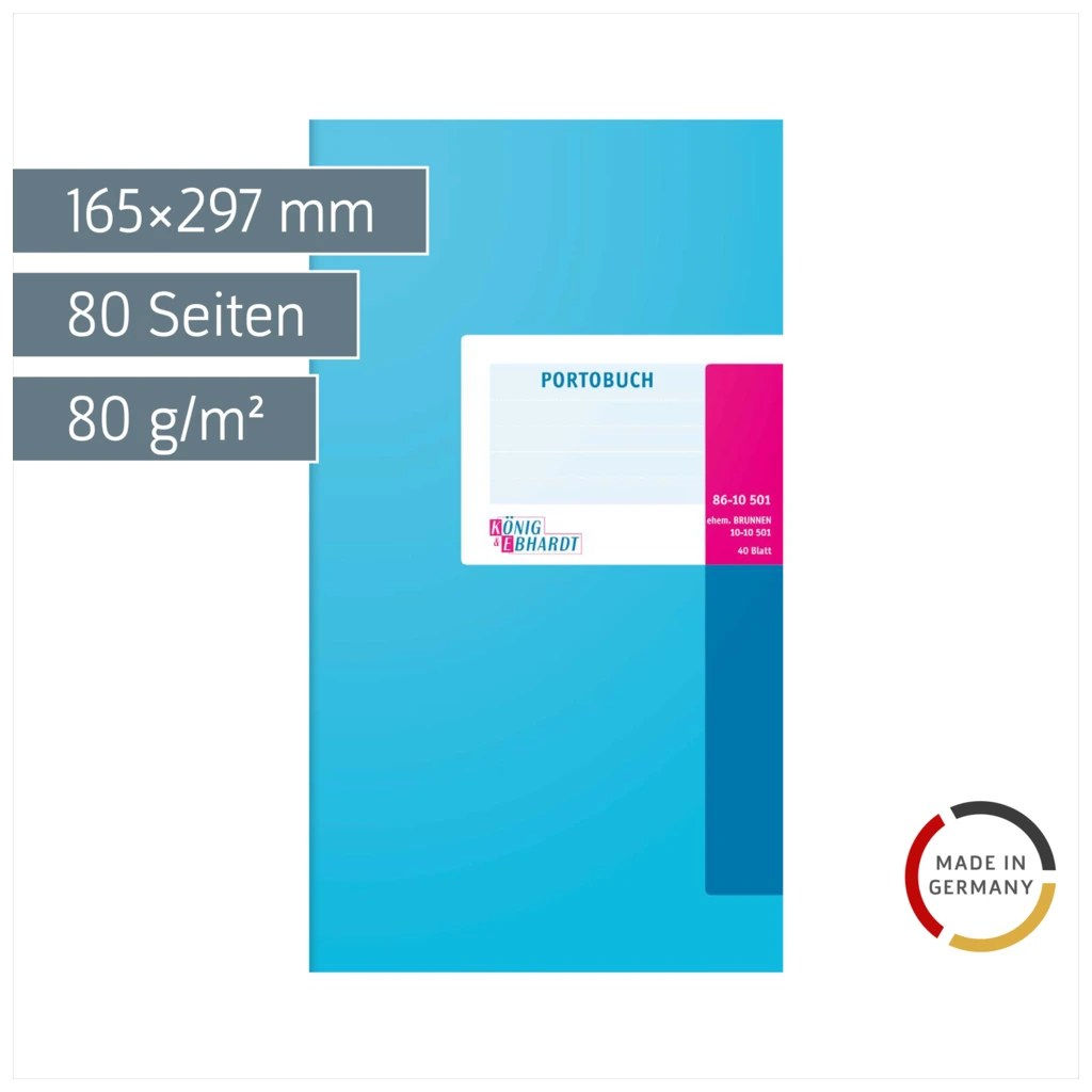 Portobuch | 165×297 mm, 80 Seiten, Karton, magenta/hellblau