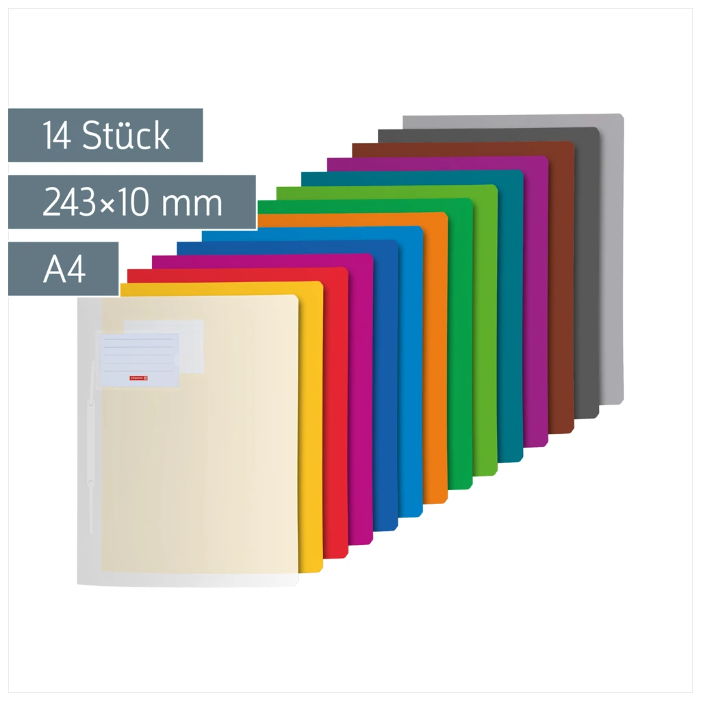 Schnellhefter-Set FACT!pp | A4, Füllhöhe: 10 mm, sortiert, 14 Stück
