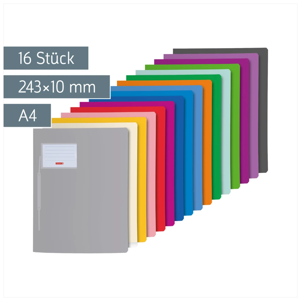 Schnellhefter-Set FACT!pp | A4, Füllhöhe: 10 mm, sortiert, 16 Stück