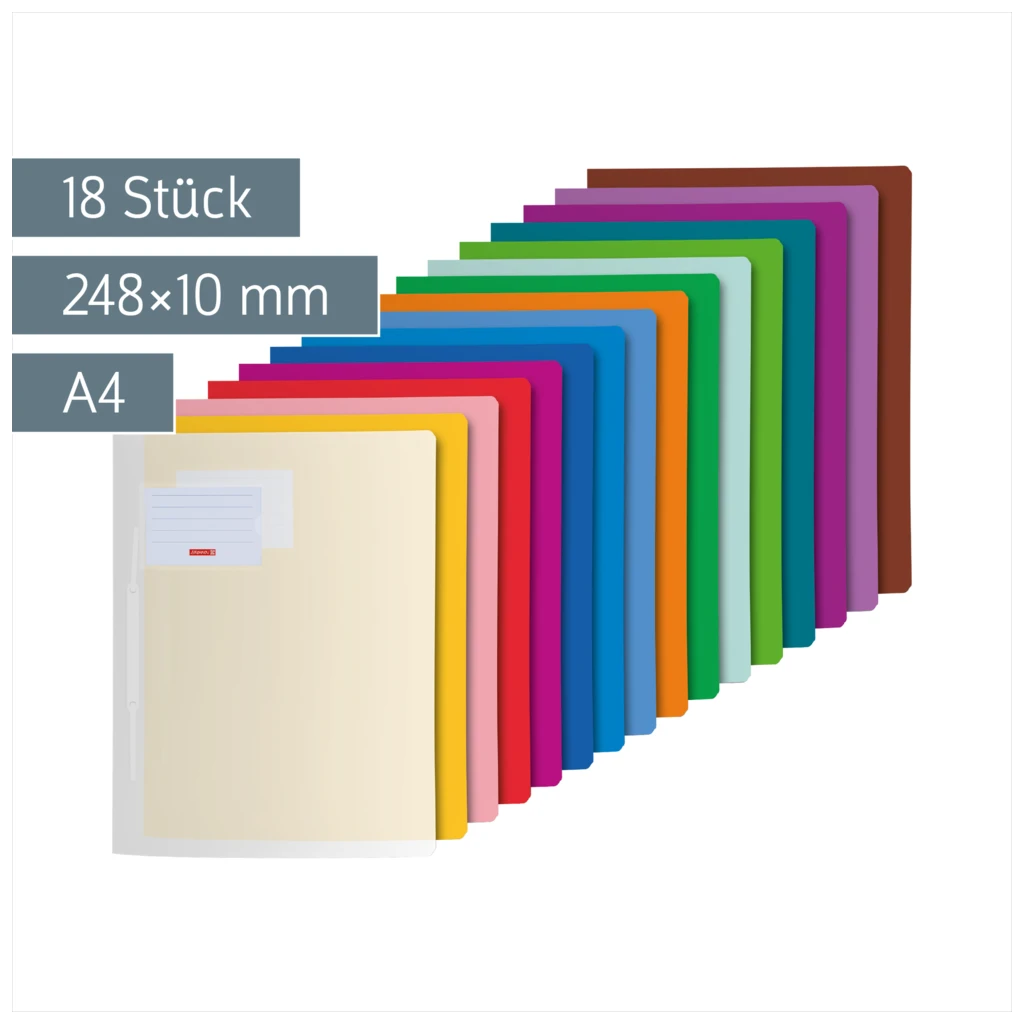 Schnellhefter-Set FACT!pp | A4, Füllhöhe: 10 mm, sortiert, 18 Stück