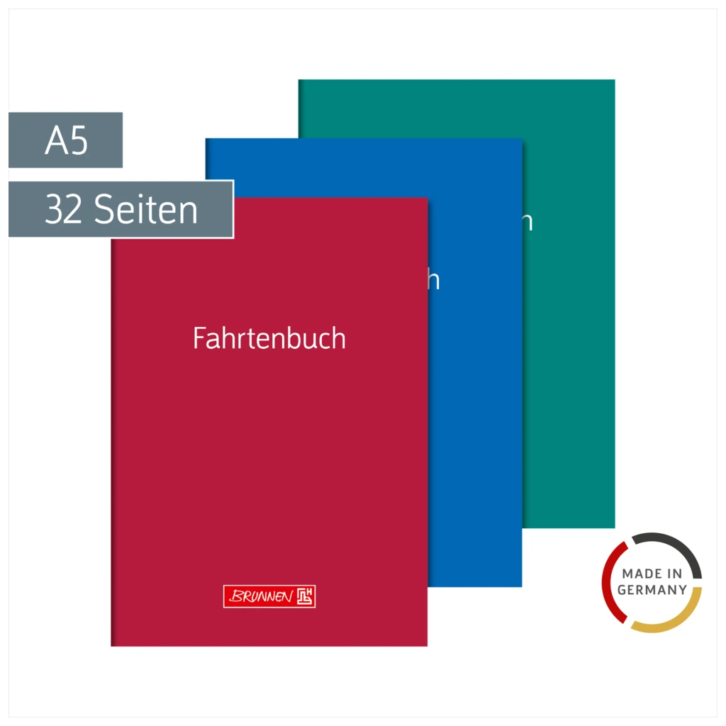 Fahrtenbuch „für Kraftfahrzeuge“ | A5, 32 Seiten, Karton, sortiert