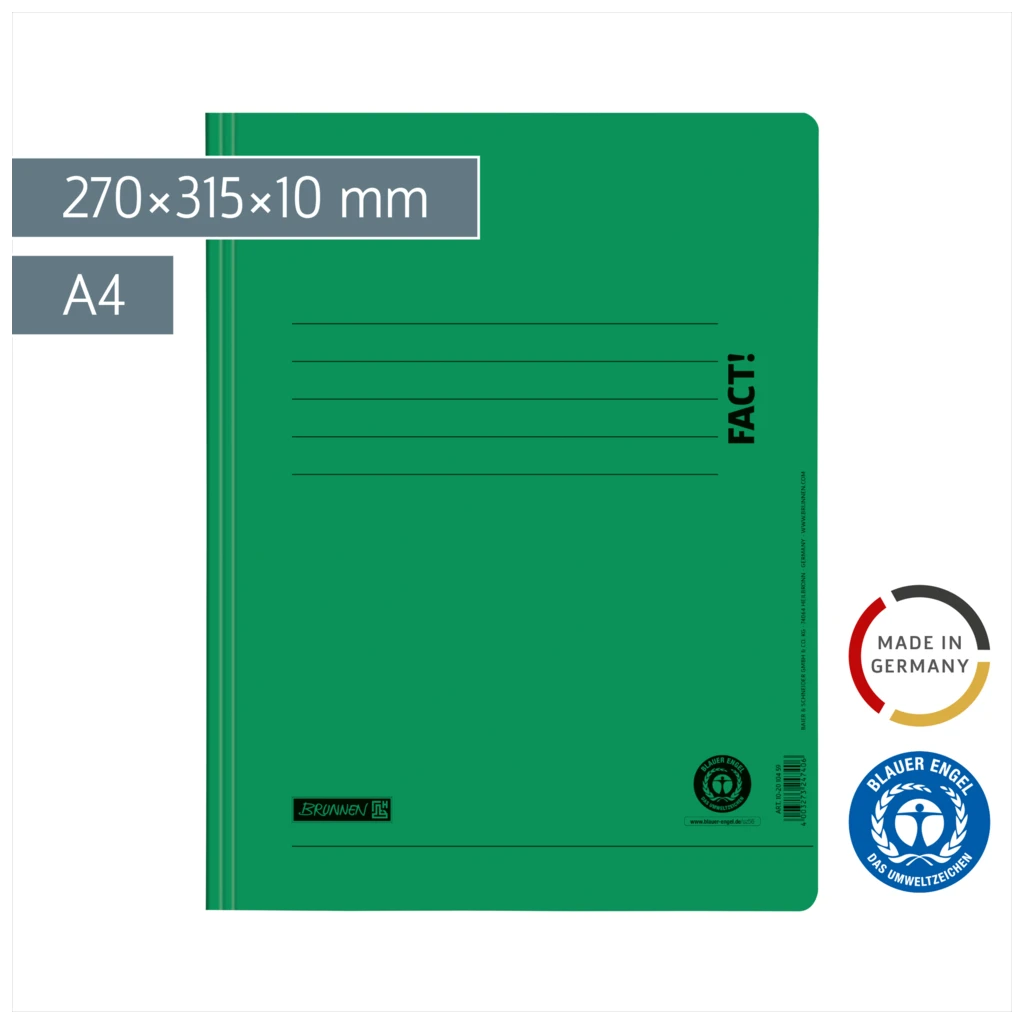 Schnellhefter FACT! Recycling | A4, Füllhöhe: 10 mm, tiefgrün