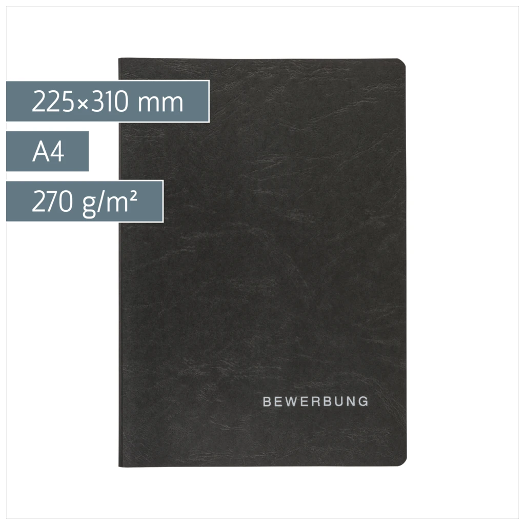 Bewerbungsmappe, A4, schwarz