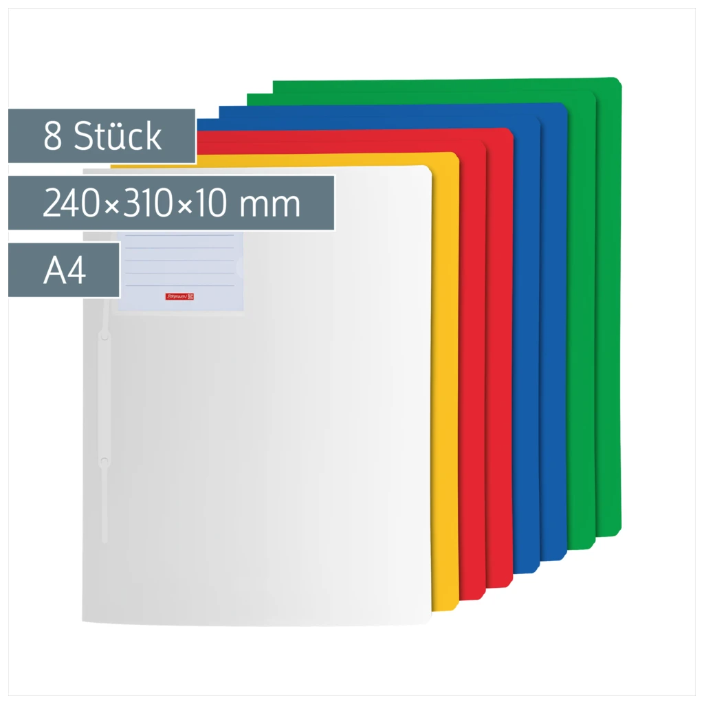 Schnellhefter-Set FACT!pp | A4, Füllhöhe: 10 mm, sortiert, 8 Stück