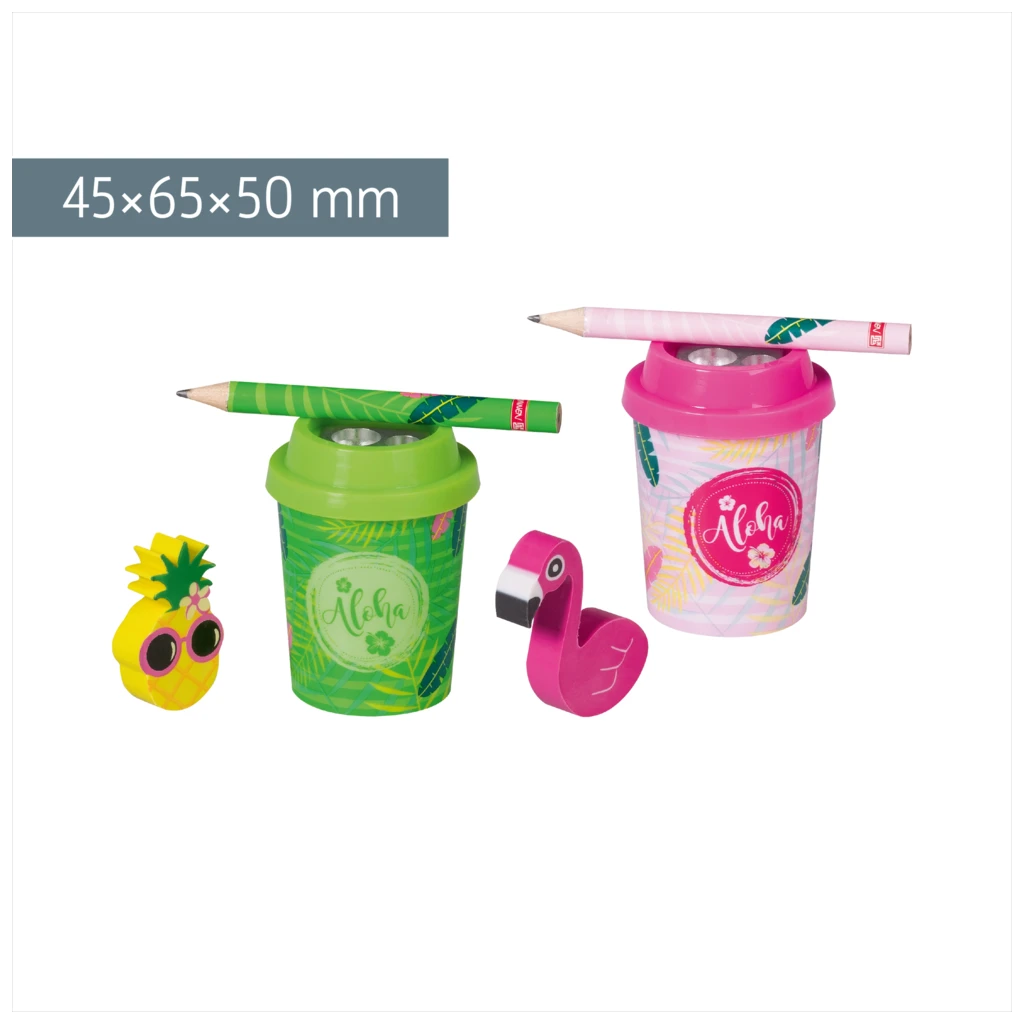 Dosenspitzer mit Bleistift und Radierer „Tropical“ | sortiert