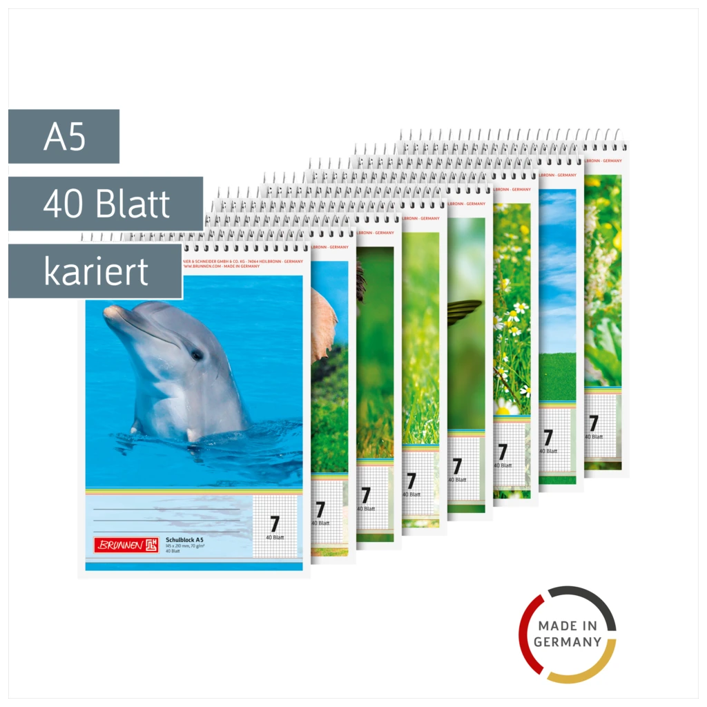 Schulblock | A5, Lineatur 7, 40 Blatt, sortiert
