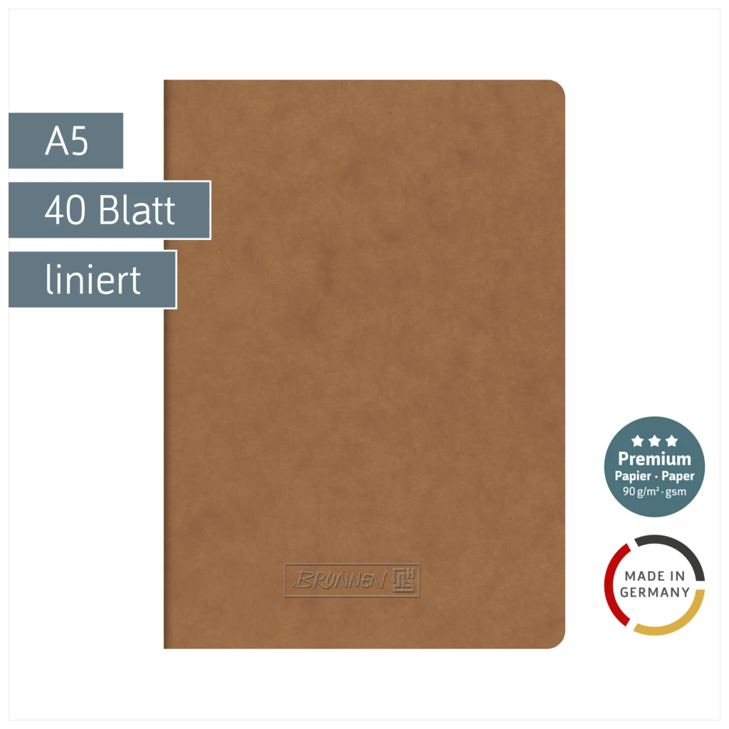 Heft Premium FACT!plus | A5, liniert, 40 Blatt, braun