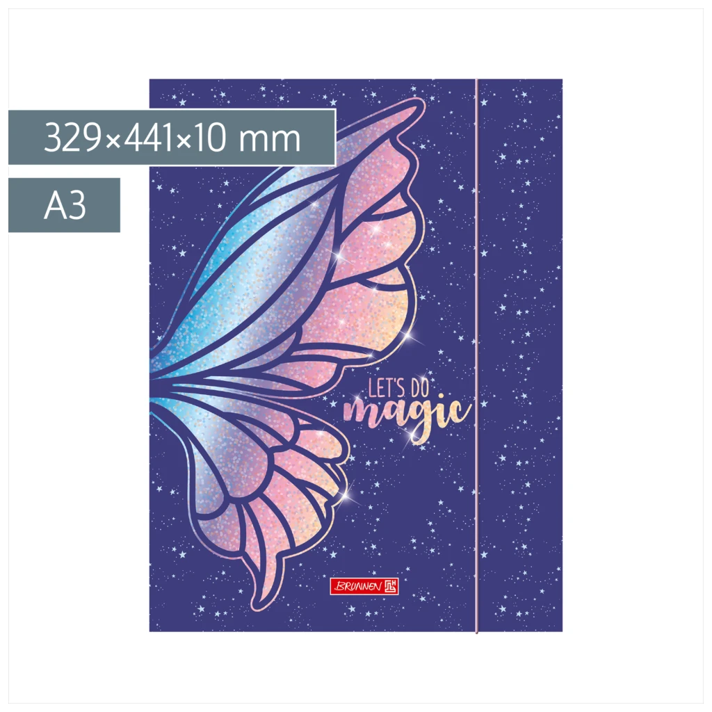 Sammelmappe Magic Butterfly | A3, Füllhöhe: 10 mm, rosarot/lila
