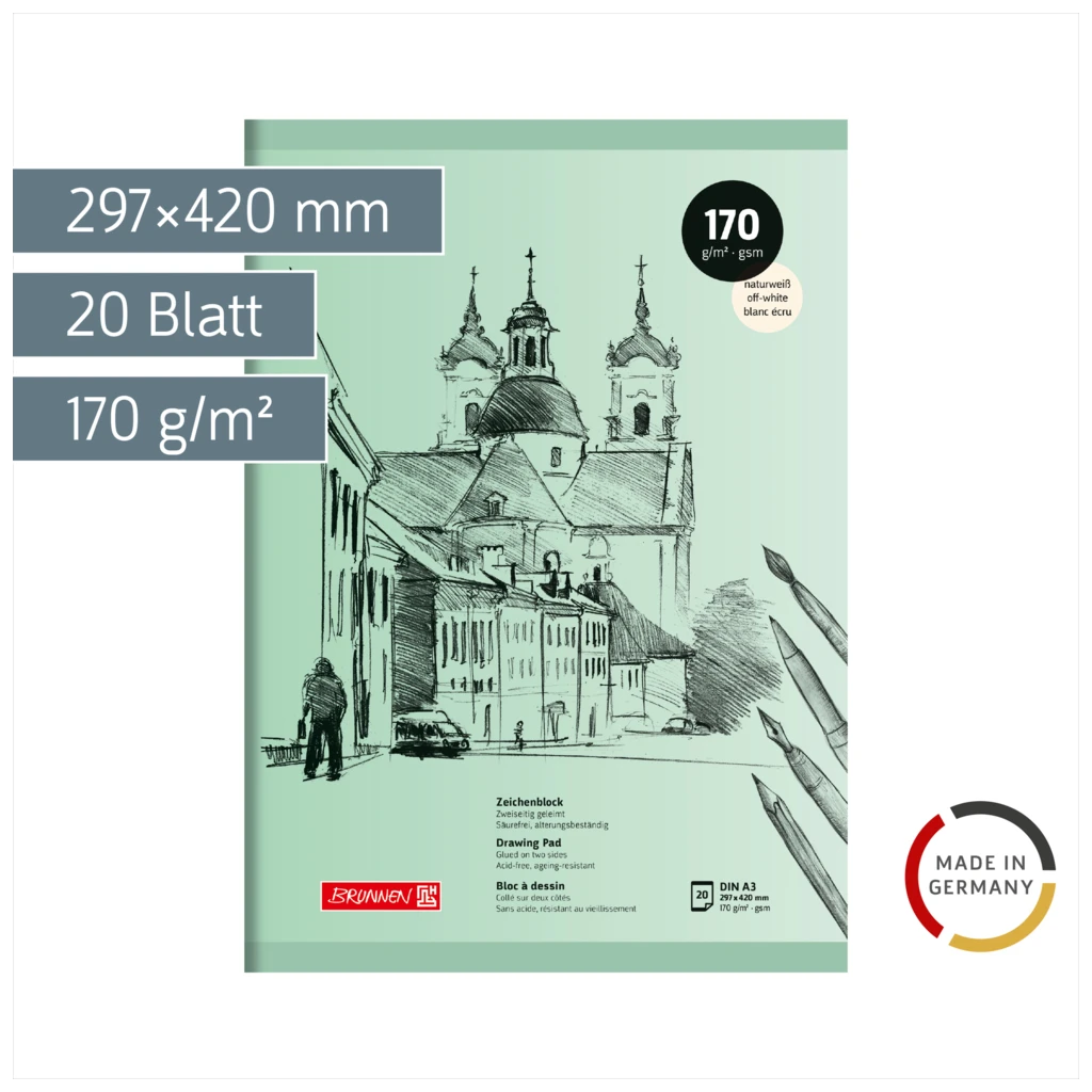 Zeichenblock | A3, 20 Blatt, grün