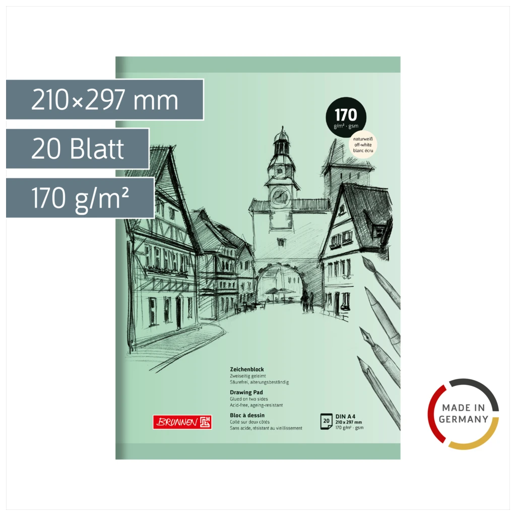 Zeichenblock | A4, 20 Blatt, grün