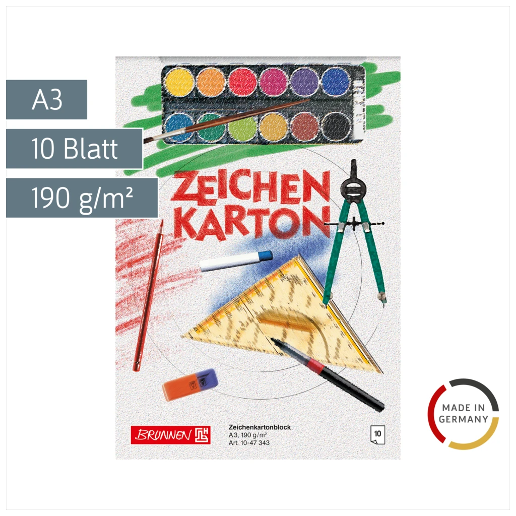 Zeichenkartonblock | A3, 10 Blatt