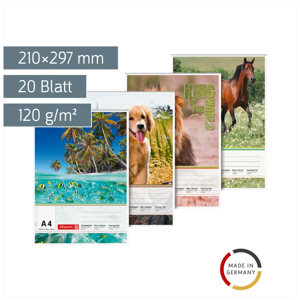 Zeichenblock | A4, 20 Blatt, sortiert