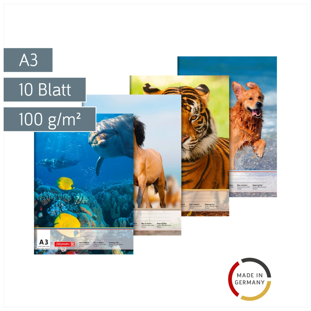 Zeichenblock | A3, 10 Blatt, sortiert