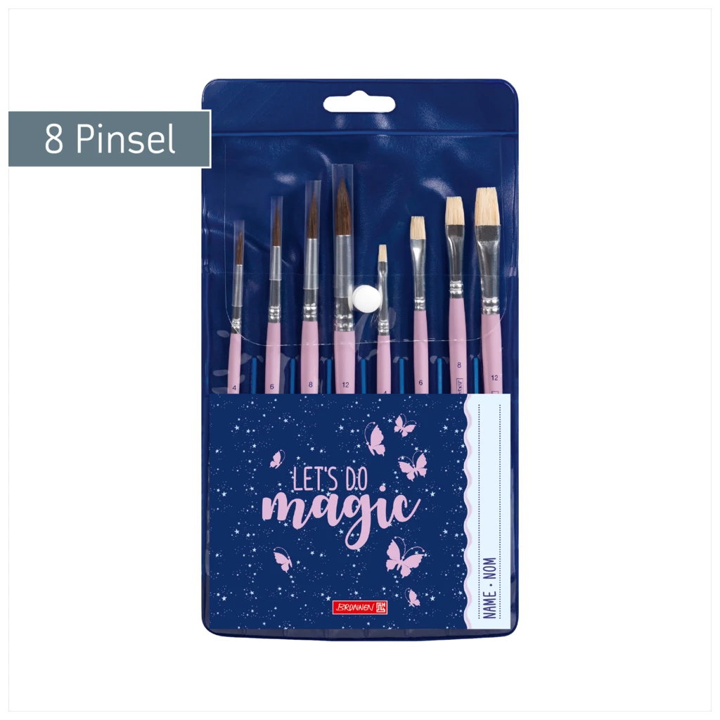 Schulpinsel-Set Magic Butterfly | rosarot, 8 Pinsel