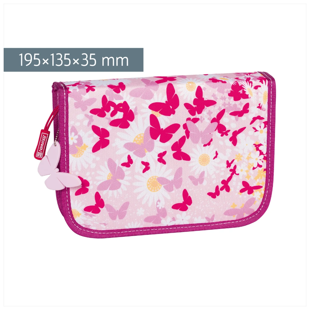 Federmäppchen „Schmetterlinge“ | 2 Klappe(n), pink/rosa