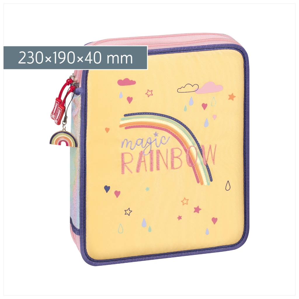 Federmäppchen XXL Magic Rainbow | 2 Reißverschlüsse, gelb