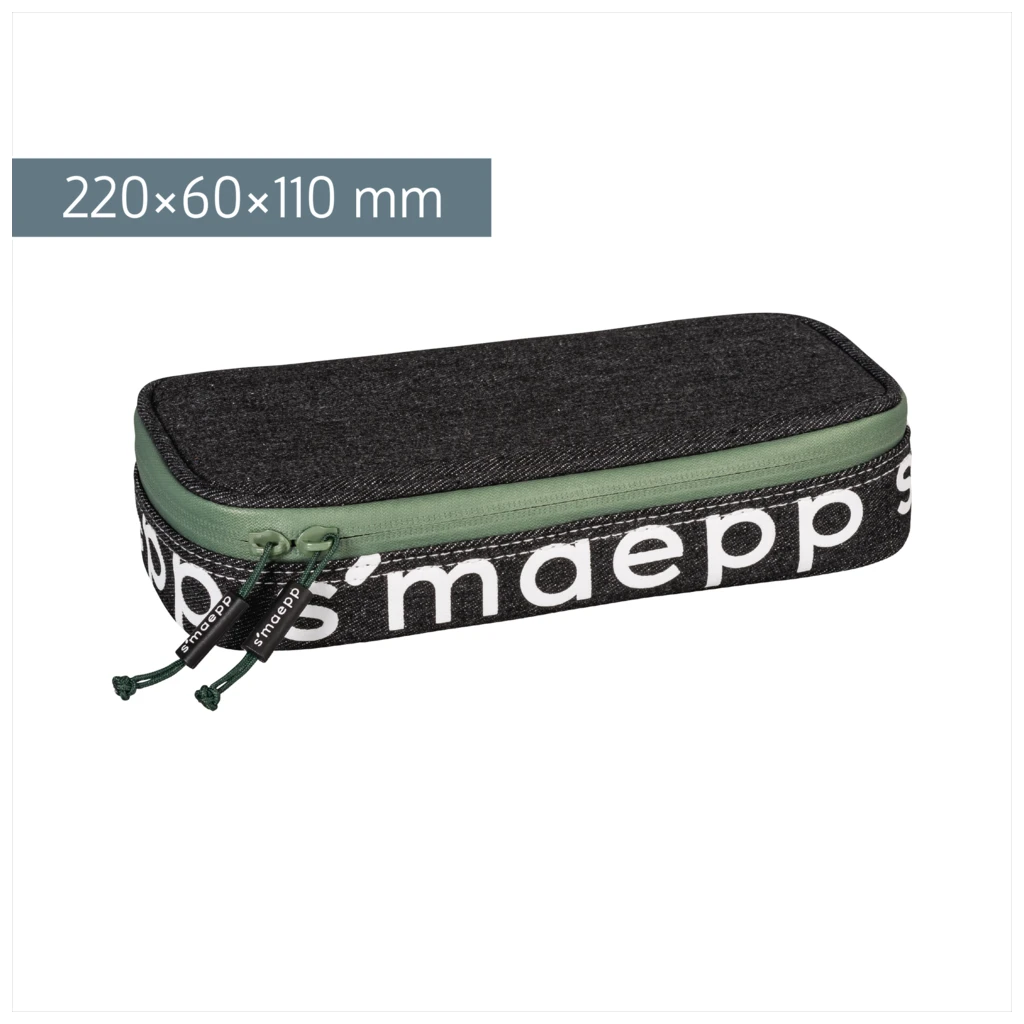 Schlampermäppchen s'maepp XL „Urban Classic“ | 1 Klappe(n), grün/dunkelgrau