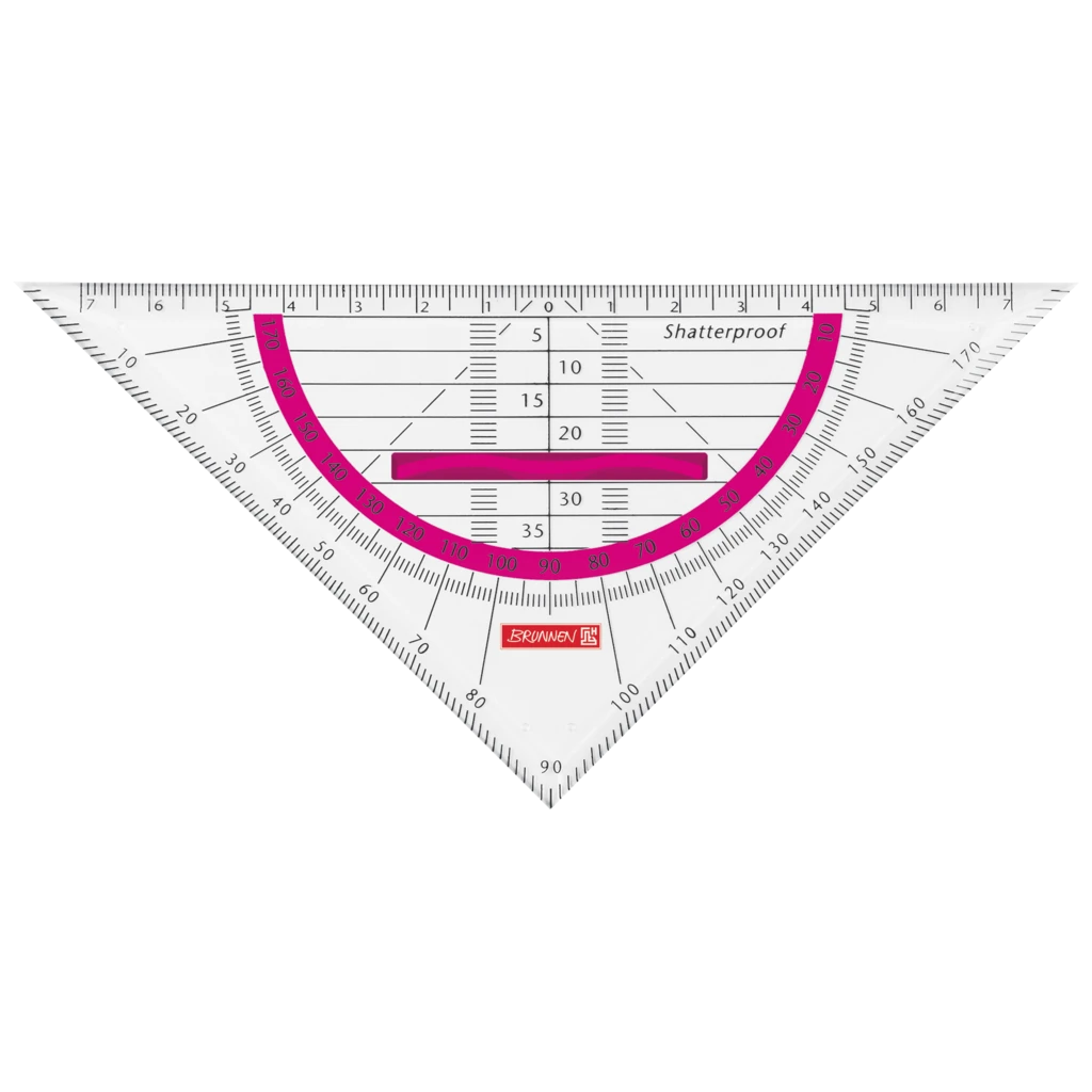 Geometrie-Dreieck Colour Code bruchsicher | 16 cm, mit Griff, pink