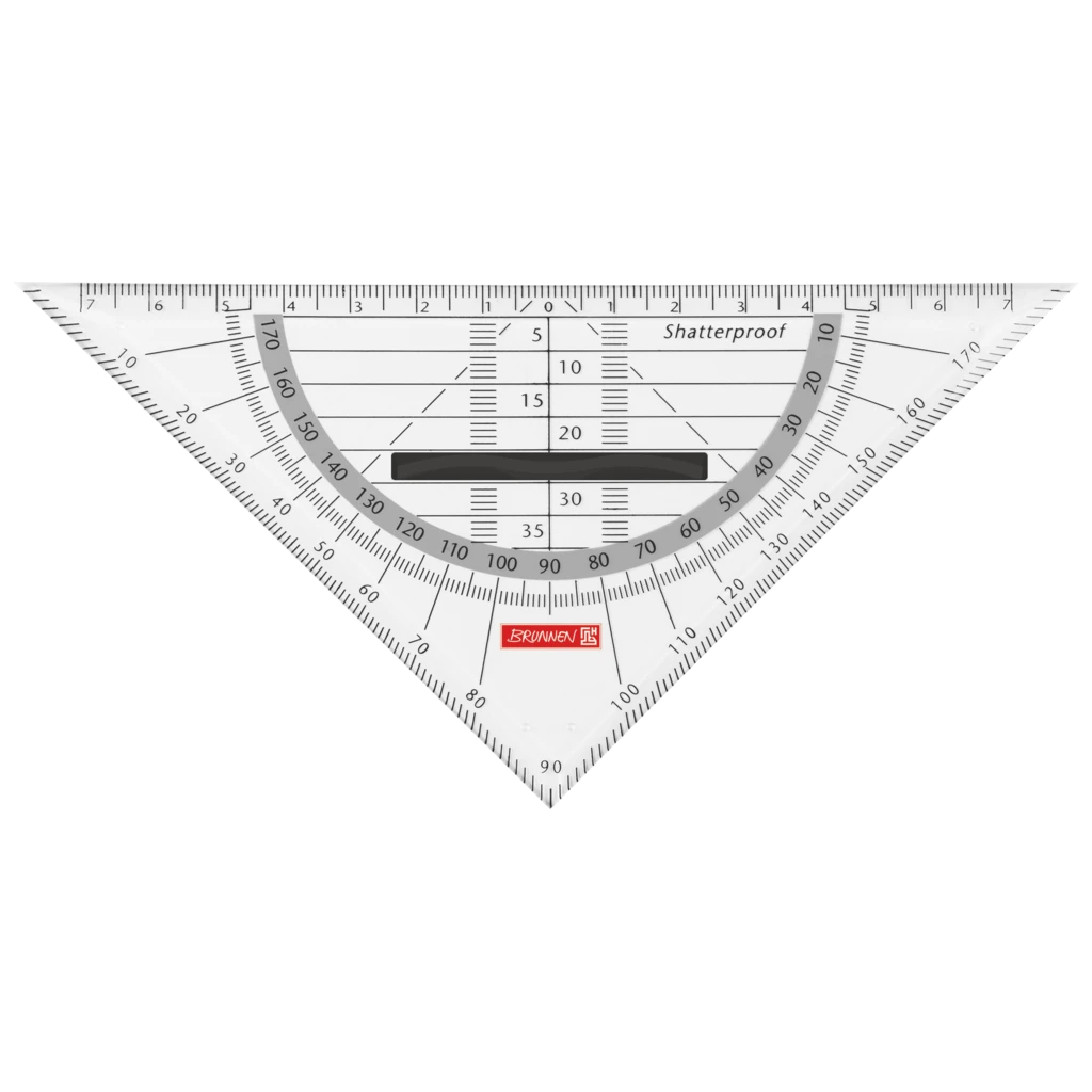 Geometrie-Dreieck Colour Code bruchsicher | 16 cm, mit Griff, onyx