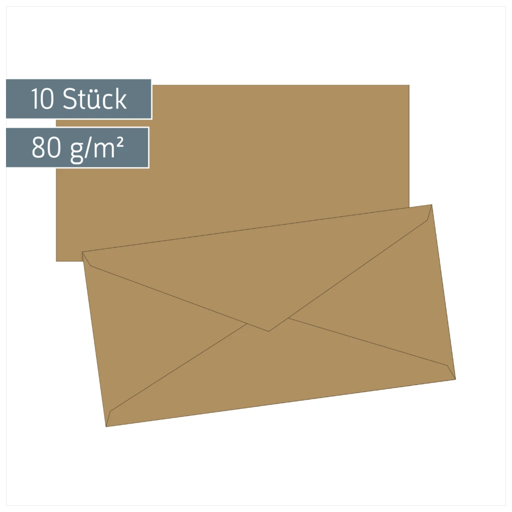Briefumschläge Universalpapier | DIN lang, 80 g/m², sand, 10 Stück
