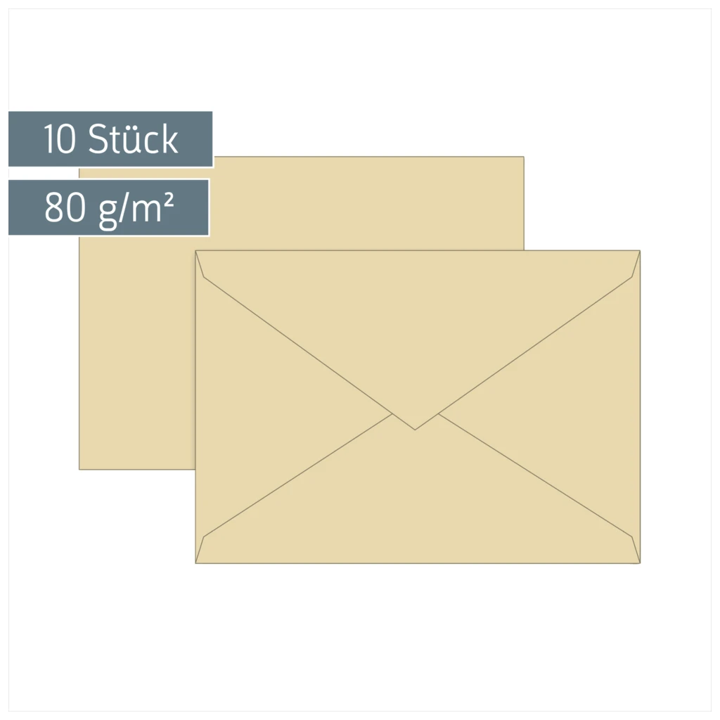 Briefumschläge Universalpapier | C6, 80 g/m², chamois, 10 Stück