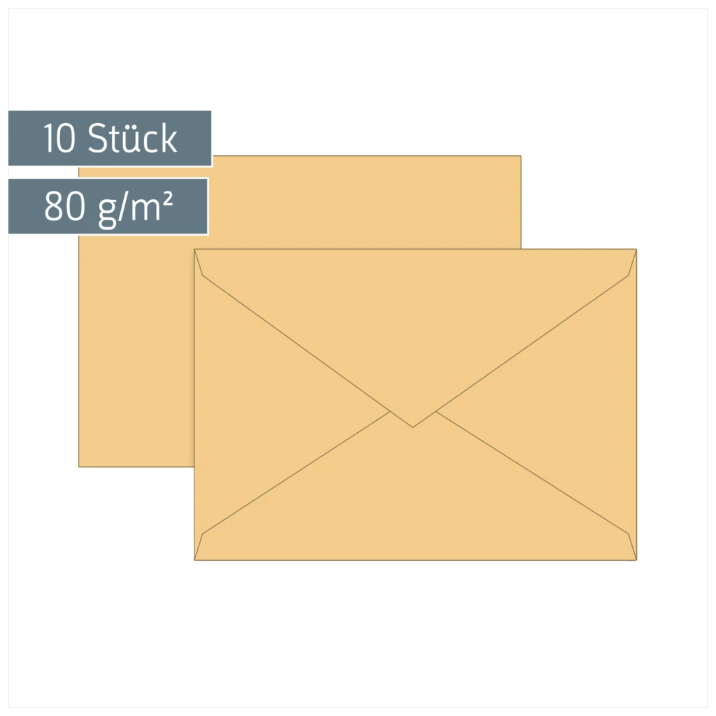 Briefumschläge Universalpapier | C6, 80 g/m², honig, 10 Stück