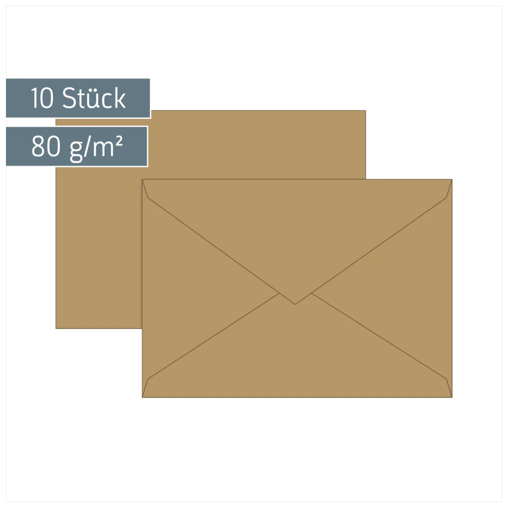 Briefumschläge Universalpapier | C6, 80 g/m², sand, 10 Stück
