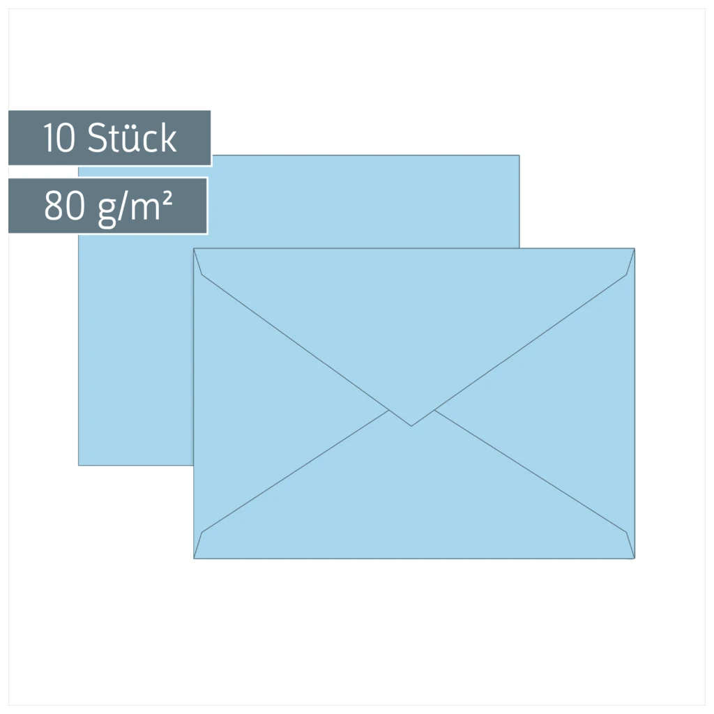 Briefumschläge Universalpapier | C5, 80 g/m², hellblau, 10 Stück