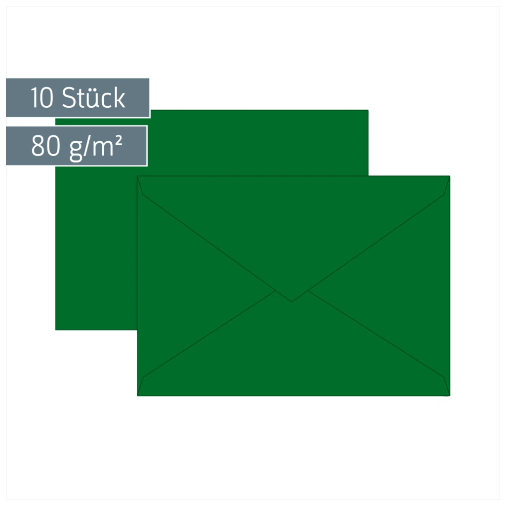 Briefumschläge Universalpapier | C5, 80 g/m², dunkelgrün, 10 Stück