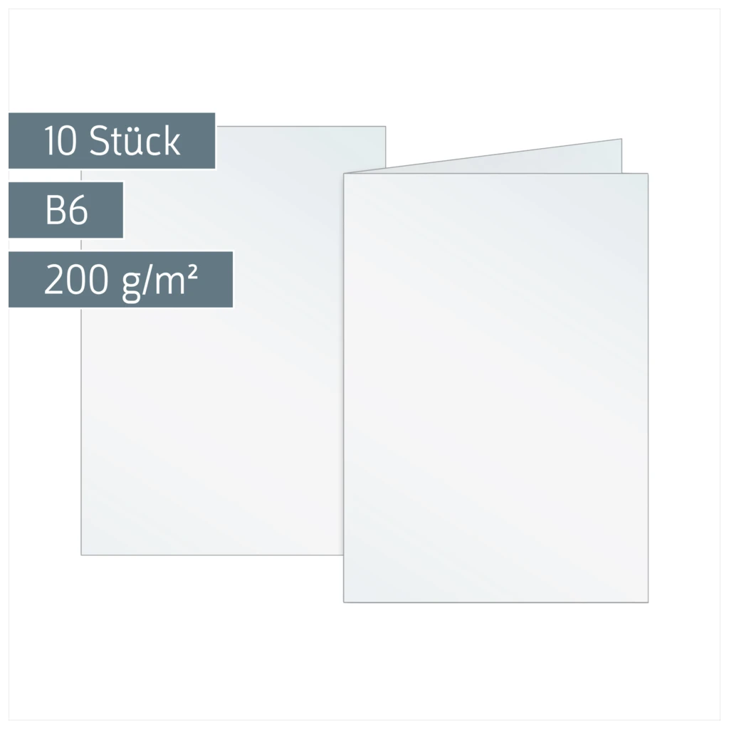 Klappkarten Universalpapier | B6, 200 g/m², perlweiß, 10 Stück