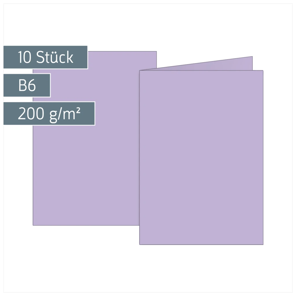 Klappkarten Universalpapier | B6, 200 g/m², flieder, 10 Stück