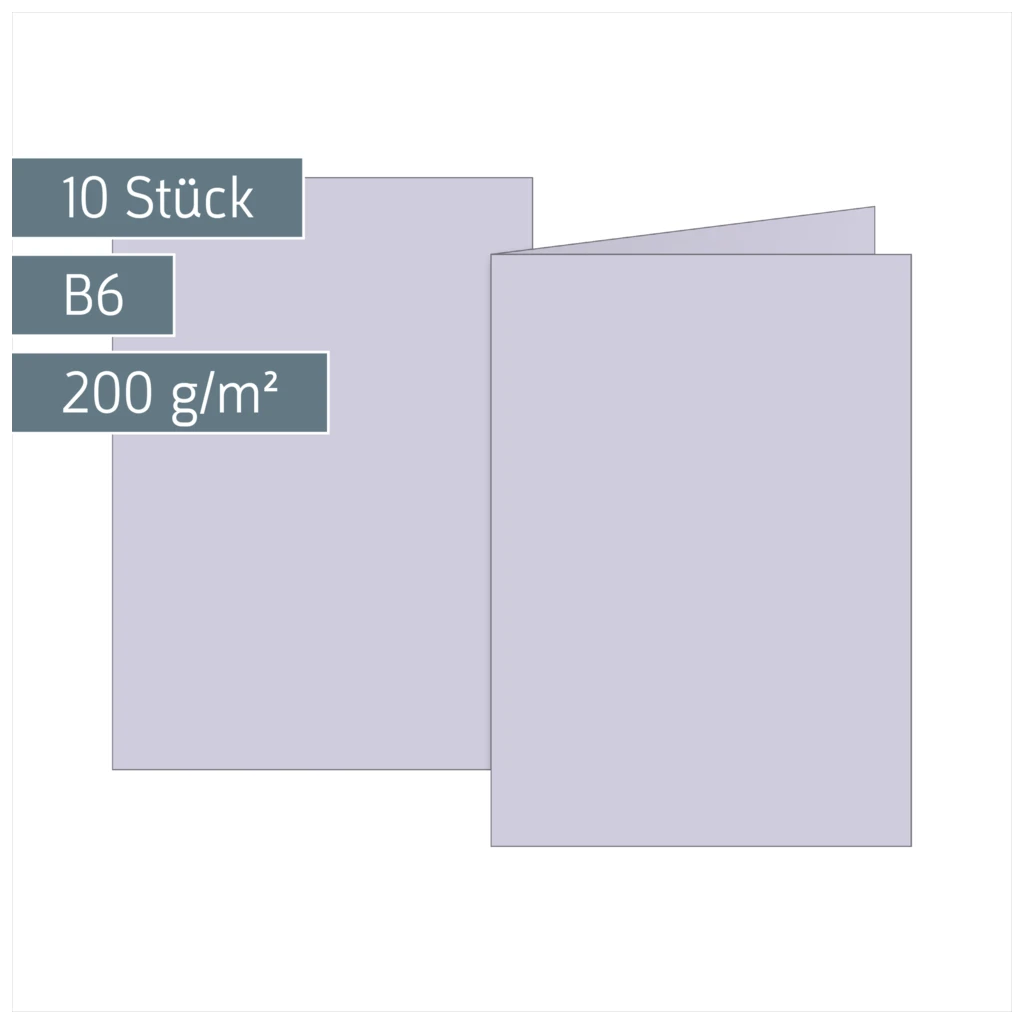 Klappkarten Universalpapier | B6, 200 g/m², lilac, 10 Stück