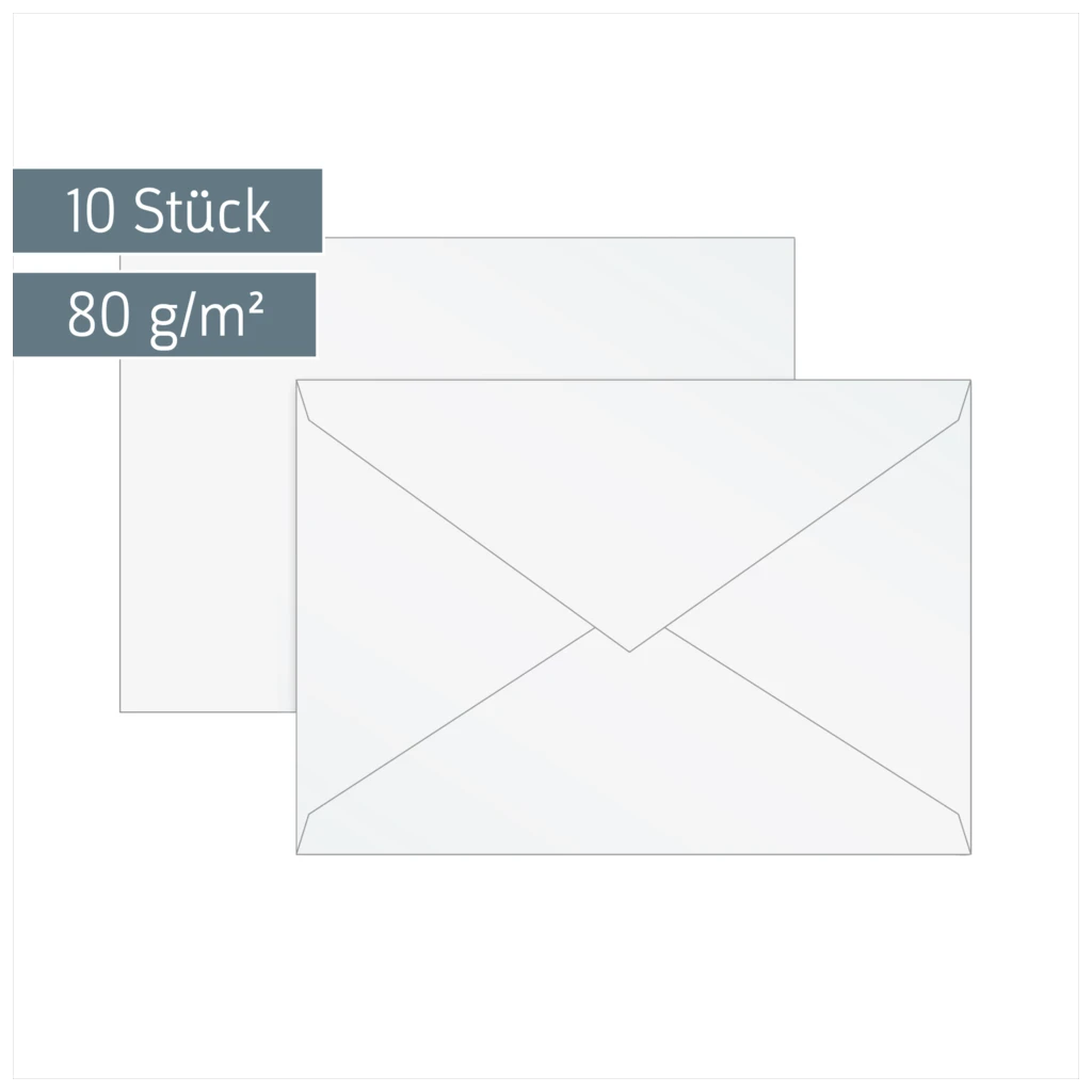 Briefumschläge Universalpapier | B6, 80 g/m², perlweiß, 10 Stück