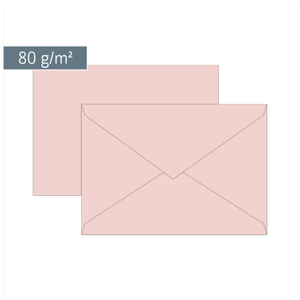 Briefumschläge Universalpapier | B6, 80 g/m², rosé