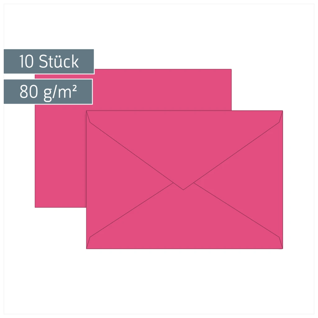Briefumschläge Universalpapier | B6, 80 g/m², fuchsia, 10 Stück