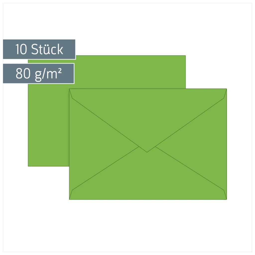 Briefumschläge Universalpapier | B6, 80 g/m², hellgrün, 10 Stück