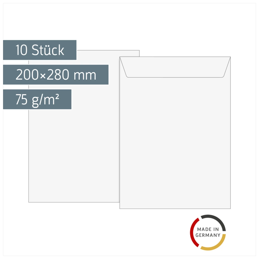 Luftpolstertaschen | 200×280 mm, 14, 75 g/m², weiß, 10 Stück