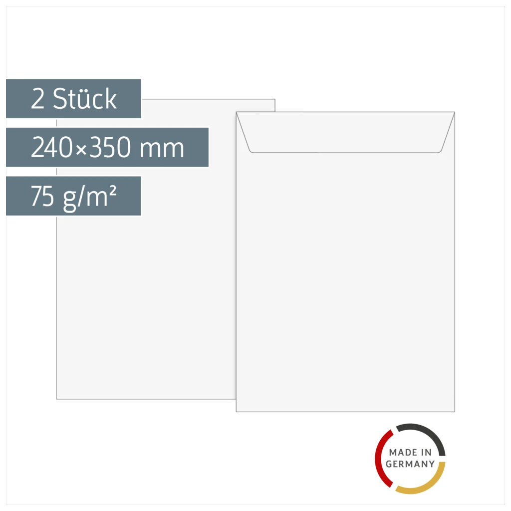 Luftpolstertaschen | 240×350 mm, 18, 75 g/m², weiß, 2 Stück