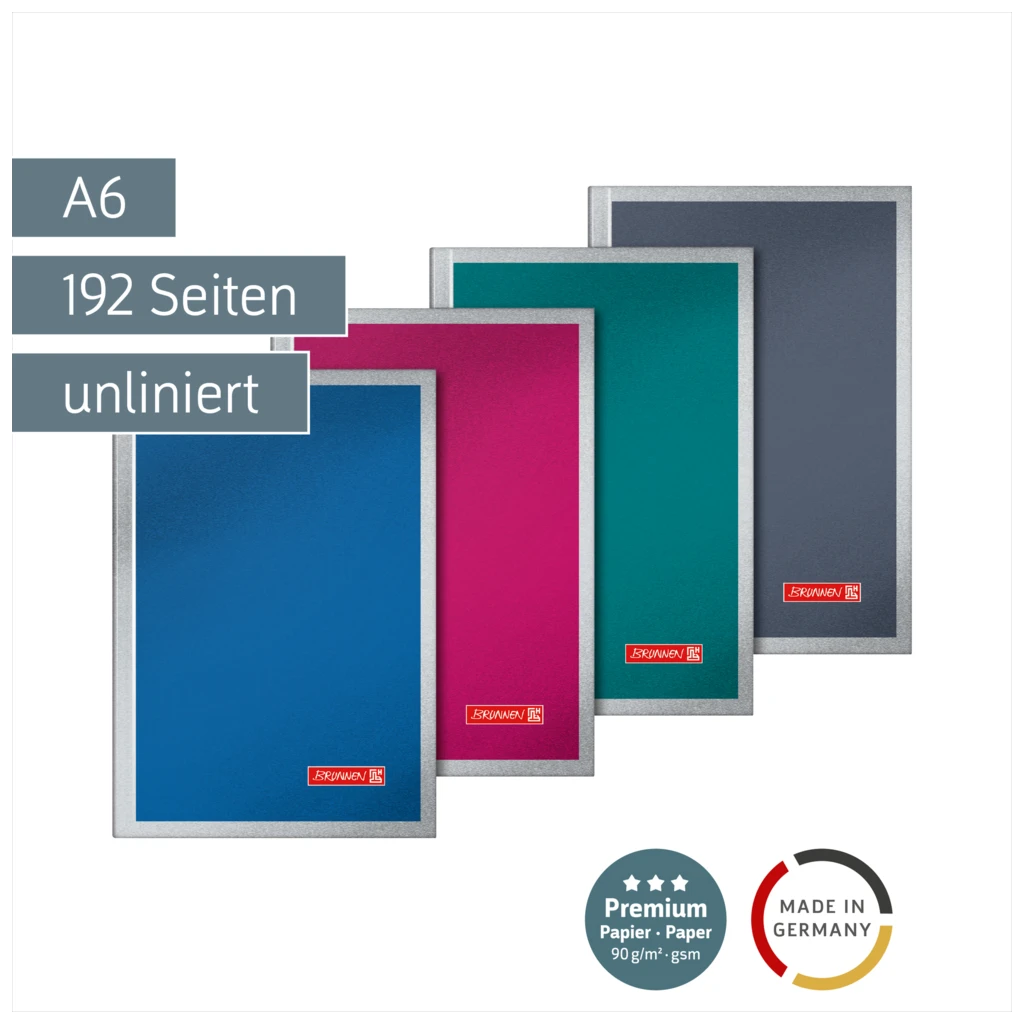 Notizbuch Premium Metallic | A6, unliniert, sortiert