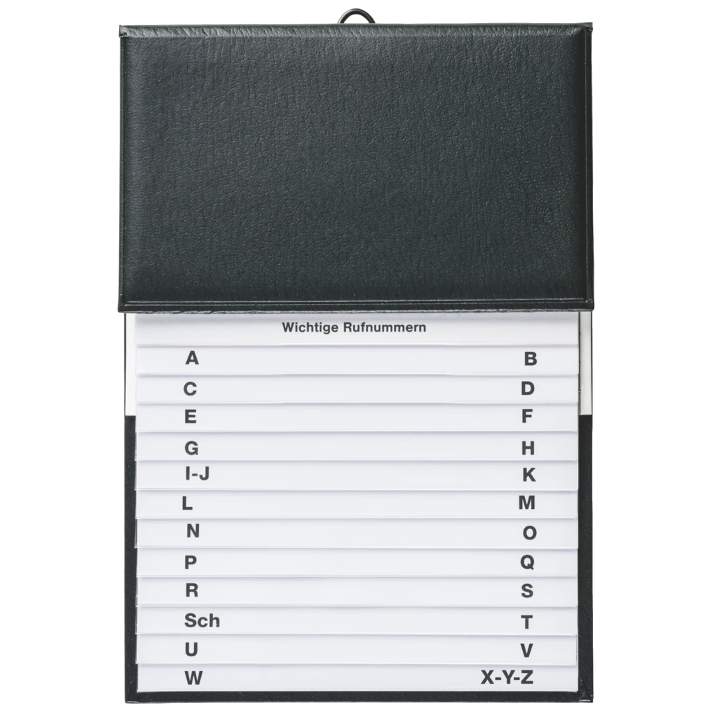 Telefon-Schuppenregister | 145×98 mm, schwarz