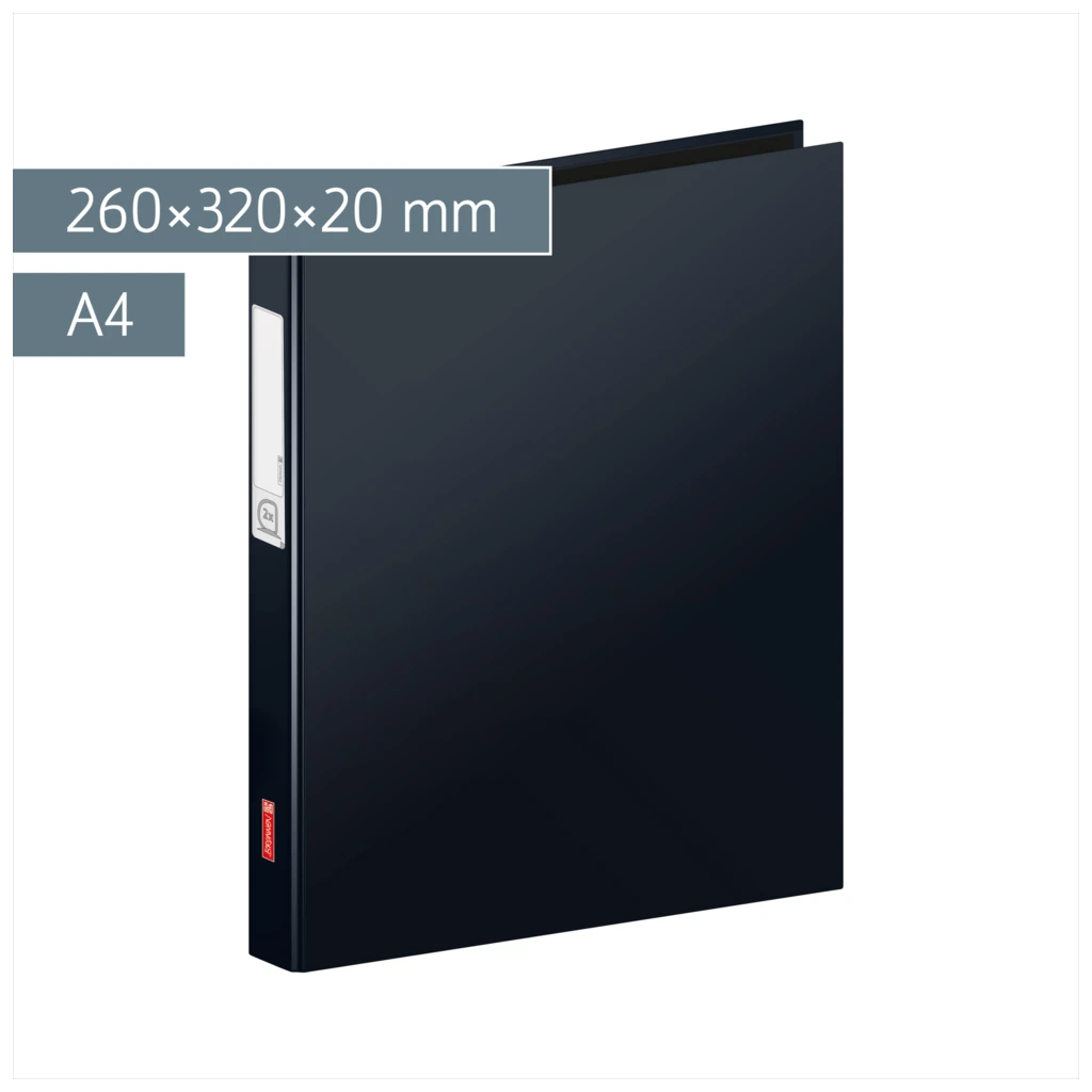 Ringbuch | A4, 2 Ringe, Füllhöhe: 20 mm, schwarz