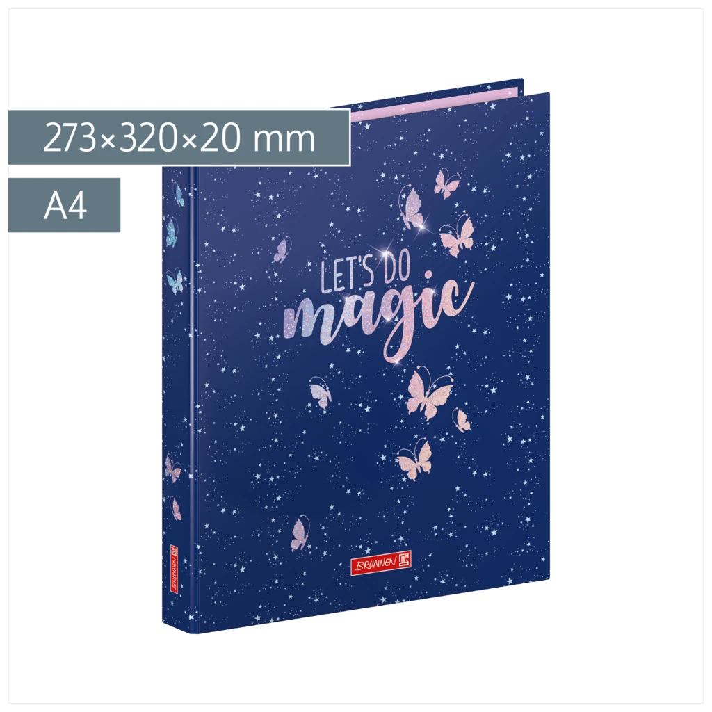 Ringbuch Magic Butterfly | A4, 2 Ringe, Füllhöhe: 20 mm, rosarot/lila