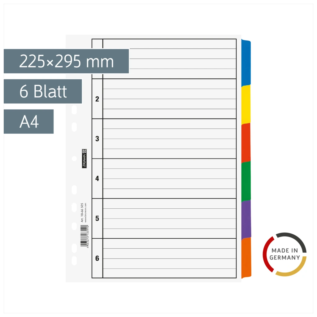 Ringbuchregister | A4, 6 Blatt, weiß