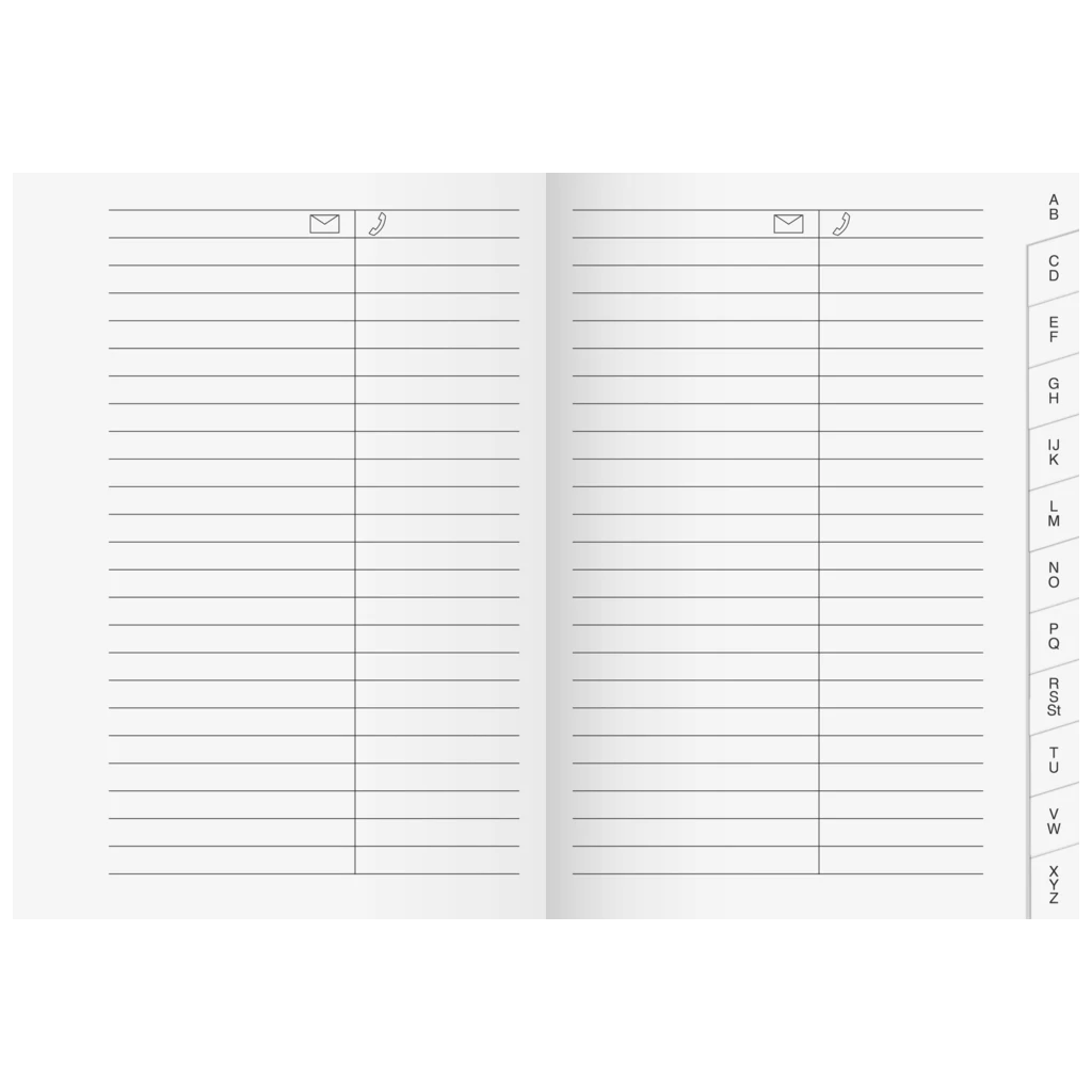Adress-Registerheft | 9,2×13,9 cm, Karton, weiß