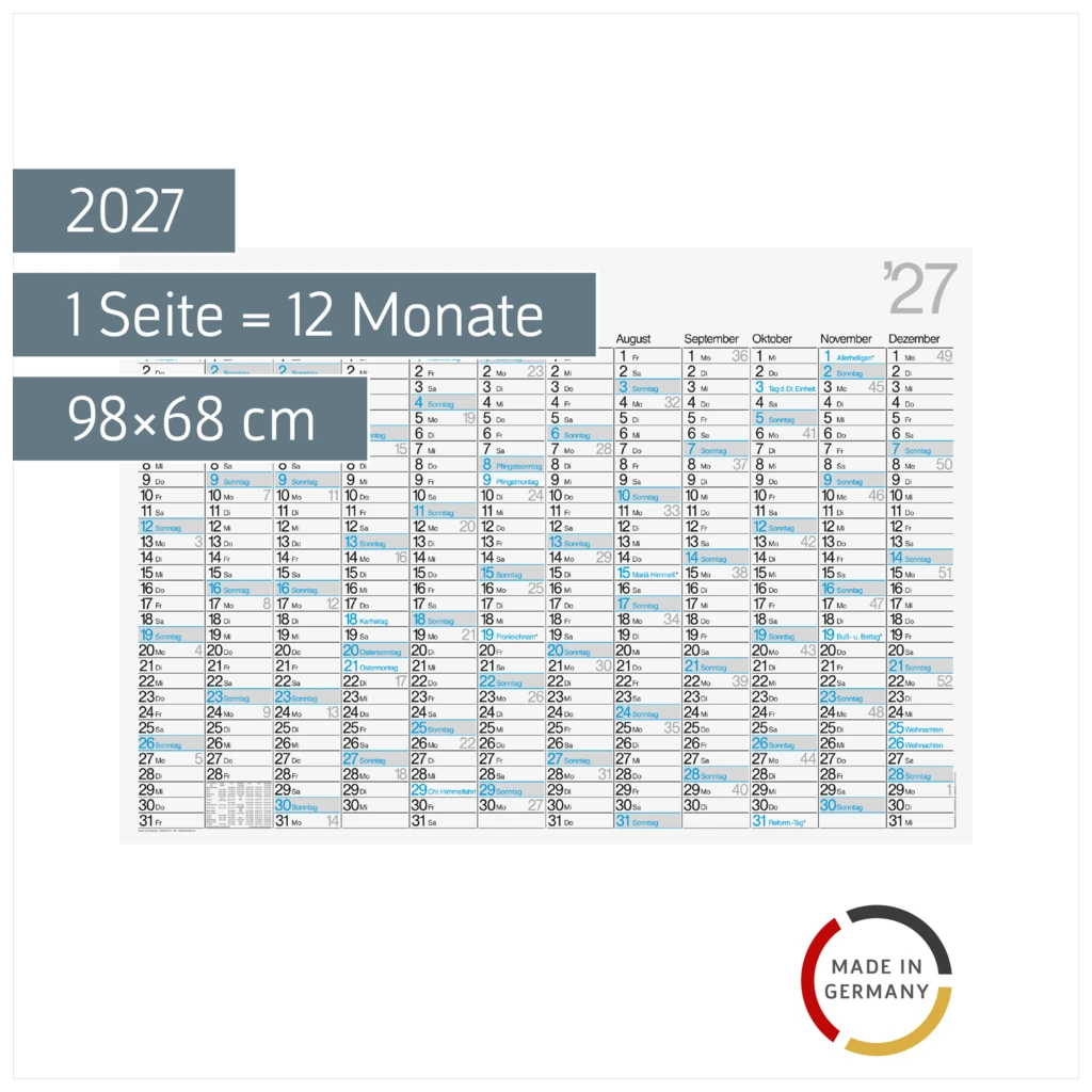 Plakatkalender Mod. 701 02 2027 | 98×68 cm