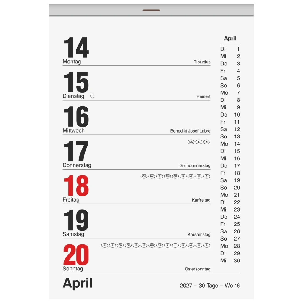 Abreißkalender 2027 Nr. 25 | 10,5×14,6 cm