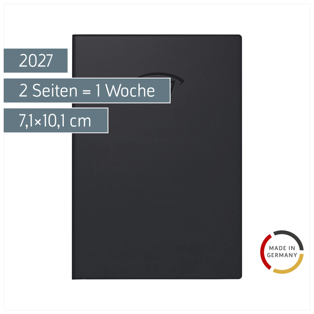 Taschenkalender Mod. 712 2027 | A7, Kunststoff, schwarz