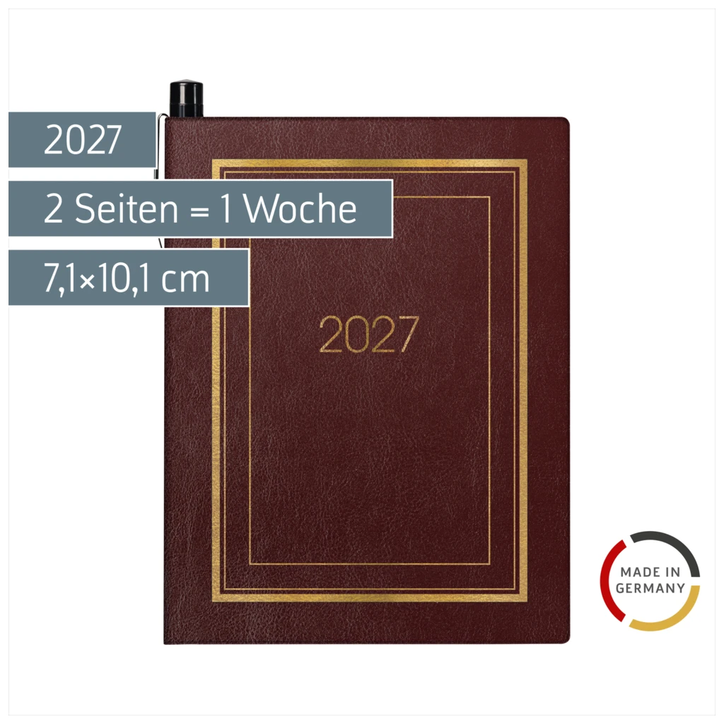 Taschenkalender Mod. 713 2027 | A7, Kunstleder, bordeaux